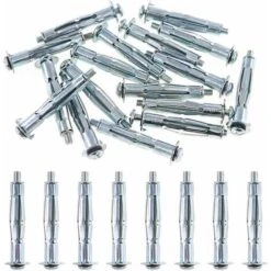 M4 X 52 Pince Cheville A Metalique (Pack De 25) Expansion Pour Placoplâtre Gypsum Gips - Zinc Passivé Pour Corrosion Résistance (52mm De Long), Ephé