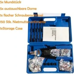 Jeu De Pinces à Riveter Professionnelles Jeu De Pinces à Riveter Aveugles Riveteuses Rivets à écrou Fileté Outil M5 - M12 Avec 150 écrous à Riveter -Pro Outils Soldes Magasin 68962087 5