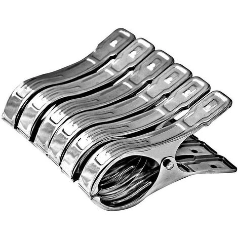 GP 6pcs Grandes Pinces à Linge En Acier Inoxydable, Pare-brise Durable Antidérapant 3 GP 6pcs Grandes Pinces à Linge En Acier Inoxydable, Pare-brise Durable Antidérapant
