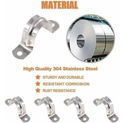 Déstockage 30 PCS 20mm U Tube 304 En Acier Inoxydable Collier De Serrage Pour Fixation En U De Collier De Fixation Pour Fixation De Tuyau -Pro Outils Soldes Magasin 69251507 3