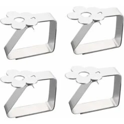 Pinces à Nappe En Acier Inoxydable 4 Pièces à Motifs De Fleurs Support De Nappe L'épaisseur De La Table Ne Dépasse Pas 3 Cm De Couverture De Table Clip De Patio Maison Jardin Extérieur