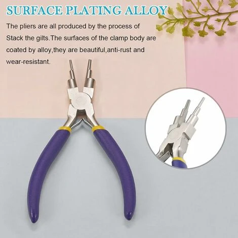 Pince à Bijoux , Nez Rond En Acier Au Carbone Fabrication De Bijoux Outil à Main Pour Réparation Emballage Artisanat Fournitures Outil De Poignée Violet 7 Pince à Bijoux , Nez Rond En Acier Au Carbone Fabrication De Bijoux Outil à Main Pour Réparation Emballage Artisanat Fournitures Outil De Poignée Violet - Image 5