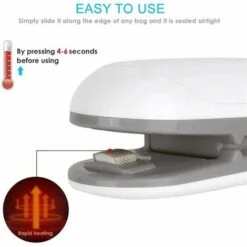 Mini Scellant, 2 Po Thermal En Scellant, Scellant Portable, Mini-scellant, Scellant Chauffant Et Coupeur, Scellant En Plastique Pour Viande, Légumes (brun Blanc) -Pro Outils Soldes Magasin 70943397 3