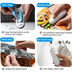 Mini Scellant, 2 Po Thermal En Scellant, Scellant Portable, Mini-scellant, Scellant Chauffant Et Coupeur, Scellant En Plastique Pour Viande, Légumes (brun Blanc) -Pro Outils Soldes Magasin 70943397 4