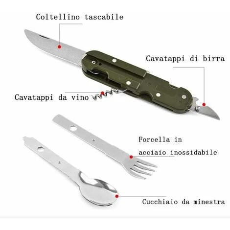 Vaisselle De Camping En Acier Inoxydable 5 En 1,Outils De Camping En Plein Air,Vaisselle D'extérieur,Vaisselle Pliante MultifonctionnelleVaisselle De Voyage Ephé 6 Vaisselle De Camping En Acier Inoxydable 5 En 1,Outils De Camping En Plein Air,Vaisselle D'extérieur,Vaisselle Pliante MultifonctionnelleVaisselle De Voyage Ephé - Image 4