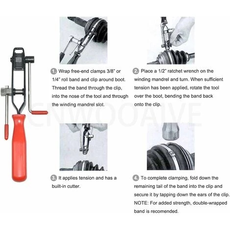 MINKUROW Pince Pour Collier De Serrage, 2 Pinces Pinces Collier Cardan Et Pince Colliers Bandes À Sertir Avec L’offre De 8 Pcs De Collier 5 MINKUROW Pince Pour Collier De Serrage, 2 Pinces Pinces Collier Cardan Et Pince Colliers Bandes À Sertir Avec L’offre De 8 Pcs De Collier - Image 3