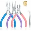 3 Pinces à Bijoux, Pince Trousse Outils De Fabrication De Bijoux, Pinces à Becs Aiguilles, Pinces à Bec Long, Pinces à Becs De Chaîne, Coupe-fil