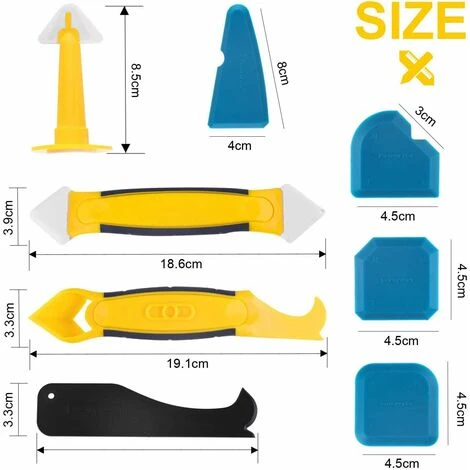 Héloise Outils De Calfeutrage En Silicone, 8pcs / Set Lisseur Joints Silicone, Avec Grattoir/extracteur De Calfeutre/buse, Joint D'étanchéité En Silicone Outil De Démontage Pour La Salle Bain Cuisine 4 Héloise Outils De Calfeutrage En Silicone, 8pcs / Set Lisseur Joints Silicone, Avec Grattoir/extracteur De Calfeutre/buse, Joint D'étanchéité En Silicone Outil De Démontage Pour La Salle Bain Cuisine - Image 2