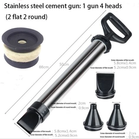 MINKUROW Pistolet à Coulis Pour Mortier En Acier Inoxydable - Seringue à Mortier - Pompe à Mortier à Main - Seringue à Mortier Avec 4 Buses 4 MINKUROW Pistolet à Coulis Pour Mortier En Acier Inoxydable - Seringue à Mortier - Pompe à Mortier à Main - Seringue à Mortier Avec 4 Buses - Image 2