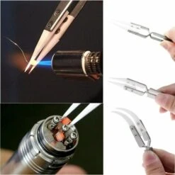 YIDOMDE Brucelles Antistatique En Céramique Pince à épiler Pincettes Inversée De Précision Chaleur Resistante Brucelle Pince YIDOMDE (Poignée Acier, Pointu Céramique) 3 Pack -Pro Outils Soldes Magasin 75333932 3