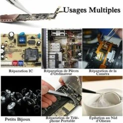 YIDOMDE Brucelles Antistatique En Céramique Pince à épiler Pincettes Inversée De Précision Chaleur Resistante Brucelle Pince YIDOMDE (Poignée Acier, Pointu Céramique) 3 Pack -Pro Outils Soldes Magasin 75333932 4