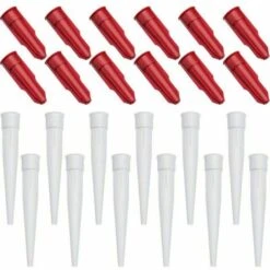 Lot De 24 Capuchons De Buse De Calfeutrage, Embouts Applicateurs En Silicone Refermable Pour Buses De Calfeutrage Blanches Comprenant 12 Buses De Calfeutrage Blanches Et 12 Buses De Calfeutrage Rouges, Capuchons De Buse, Plastique -Pro Outils Soldes Magasin 76577061 4