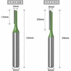 7pcs Tige De 6mm Fraise à Défoncer Fraise Droite Avec Tranchants En Carbure -Pro Outils Soldes Magasin 76704616 3