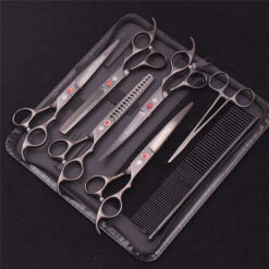Ciseaux De Toilettage Professionnels Pour Chiens Et Chats, 7.0 Pouces, Ciseaux Amincissants, Pince Hémostatique, Coupe De Poils, Haute Qualité, Z3003,Z3003 Hei 7P