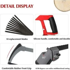 Cadre De Scie à Métaux Multifonctionnel Avec Tension Réglable Et 10 Lames De Scie,AIRAJ Deux Angles De Sciage (45°/90°) Scie à Main Multifonctionnelle 10 Cadre De Scie à Métaux Multifonctionnel Avec Tension Réglable Et 10 Lames De Scie,AIRAJ Deux Angles De Sciage (45°/90°) Scie à Main Multifonctionnelle -Pro Outils Soldes Magasin 79073506 4