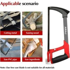 Cadre De Scie à Métaux Multifonctionnel Avec Tension Réglable Et 10 Lames De Scie,AIRAJ Deux Angles De Sciage (45°/90°) Scie à Main Multifonctionnelle 11 Cadre De Scie à Métaux Multifonctionnel Avec Tension Réglable Et 10 Lames De Scie,AIRAJ Deux Angles De Sciage (45°/90°) Scie à Main Multifonctionnelle -Pro Outils Soldes Magasin 79073506 5
