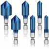 ,Set De Foret De Fraisage à Fraise En Bleu Recouvert De 90 Degrés 6-19mm Hex Hex Shank éburvable Ramer 6pcs, ébavurage Cutters