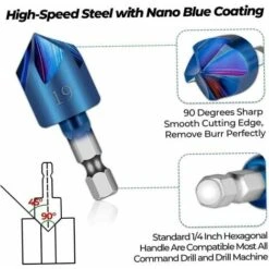 ,Set De Foret De Fraisage à Fraise En Bleu Recouvert De 90 Degrés 6-19mm Hex Hex Shank éburvable Ramer 6pcs, ébavurage Cutters -Pro Outils Soldes Magasin 79284753 3