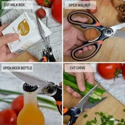 Ciseaux De Cuisine, Ciseaux De Cuisine En Acier Inoxydable Multi-usages Pointus -Pro Outils Soldes Magasin 79982943 5