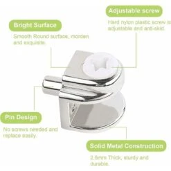 Lot De 20 Supports D'étagère En Verre Réglables Sans Cadre - En Alliage De Zinc - Pinces De Serrage Demi-rondes Pour Verre - Supports D'étagère En Verre - Chrome Poli, 8 Lot De 20 Supports D'étagère En Verre Réglables Sans Cadre - En Alliage De Zinc - Pinces De Serrage Demi-rondes Pour Verre - Supports D'étagère En Verre - Chrome Poli, -Pro Outils Soldes Magasin 80288613 2