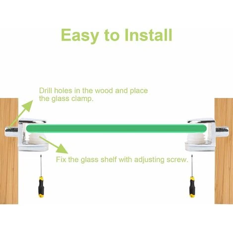 Lot De 20 Supports D'étagère En Verre Réglables Sans Cadre - En Alliage De Zinc - Pinces De Serrage Demi-rondes Pour Verre - Supports D'étagère En Verre - Chrome Poli, 6 Lot De 20 Supports D'étagère En Verre Réglables Sans Cadre - En Alliage De Zinc - Pinces De Serrage Demi-rondes Pour Verre - Supports D'étagère En Verre - Chrome Poli, - Image 4