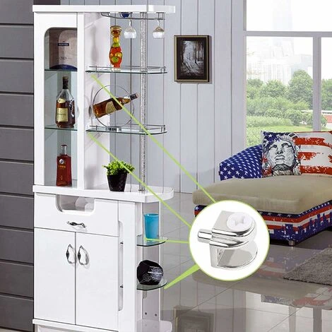 Lot De 20 Supports D'étagère En Verre Réglables Sans Cadre - En Alliage De Zinc - Pinces De Serrage Demi-rondes Pour Verre - Supports D'étagère En Verre - Chrome Poli, 7 Lot De 20 Supports D'étagère En Verre Réglables Sans Cadre - En Alliage De Zinc - Pinces De Serrage Demi-rondes Pour Verre - Supports D'étagère En Verre - Chrome Poli, - Image 5