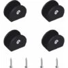 Pince à Verre, 4 Pièces De Support D’Étagère En Verre Support Tablette Verre Noir, Fixation Tablette Verre Réglable, Demi-Rondes, En Alliage D'Aluminium, Pour Verre De 6 à 8 Mm D'Épaisseur, -Pro Outils Soldes Magasin 80288734 1