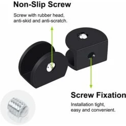 Pince à Verre, 4 Pièces De Support D’Étagère En Verre Support Tablette Verre Noir, Fixation Tablette Verre Réglable, Demi-Rondes, En Alliage D'Aluminium, Pour Verre De 6 à 8 Mm D'Épaisseur, 10 Pince à Verre, 4 Pièces De Support D’Étagère En Verre Support Tablette Verre Noir, Fixation Tablette Verre Réglable, Demi-Rondes, En Alliage D'Aluminium, Pour Verre De 6 à 8 Mm D'Épaisseur, -Pro Outils Soldes Magasin 80288734 4