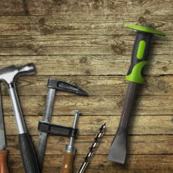 Burin Plat Avec Protection, Lot De 10, Ciseau Précis, 35 Mm, Acier & Caoutchouc, Longueur 29 Cm, Vert-noir -Pro Outils Soldes Magasin 82215111 3