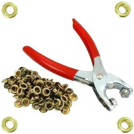 Pince A Oeillet,Pour Eyeletspour Le Cuir,la Tente, Avec 100 œillets De Qualité Neuf Jaune,Or Outillage à Main 4 Pince A Oeillet,Pour Eyeletspour Le Cuir,la Tente, Avec 100 œillets De Qualité Neuf Jaune,Or Outillage à Main - Image 2