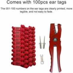 Pinces D'étiquettes D'oreille Pour Animaux De Bétail Pour L'installation D'étiquettes D'oreille De Bovins, Moutons, Porcs Avec 100 étiquettes 2 Pièces Clé à Broches (bleu) -Pro Outils Soldes Magasin 85355257 5