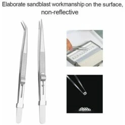 Pince à épiler En Acier Inoxydable Verrouillage Coulissant Réglable Pince à épiler Antistatique Outils De Fabrication De Bijoux Pour Outils De Réparation De Composants électroniques 2 Pièces Droites E -Pro Outils Soldes Magasin 85790022 3