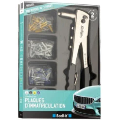 KIT PINCE + RIVETS 25X4 IMMATRICULATION