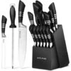 Set 17Pcs Couteau De Cuisine Professionnels En Acier Inoxydable Avec Bloc à Couteaux En Bois Massif -Pro Outils Soldes Magasin 86534454 1