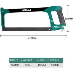 Scie à Métaux Multifonctionnelle Avec 6 Lames De Scie En Acier AIRAJ Scie à Métaux à Cadre Réglable Avec Lame Interchangeable Scie à Métaux Pour Couper Le Bois, L'acier, Les Tuyaux En PVC Et La Viande -Pro Outils Soldes Magasin 86720199 2
