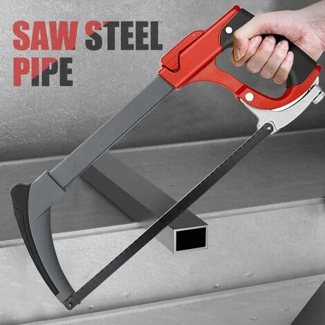 Monture De Scie à Métaux Multifonctions De 300 Mm, Remplacement De La Lame De Scie En Un Clic, 6 Lames Interchangeables, 2 Angles De Coupe, Scies à Archet à Vis Réglables 5 Monture De Scie à Métaux Multifonctions De 300 Mm, Remplacement De La Lame De Scie En Un Clic, 6 Lames Interchangeables, 2 Angles De Coupe, Scies à Archet à Vis Réglables - Image 3