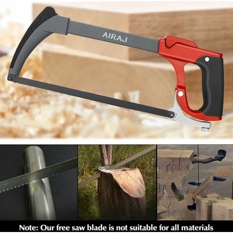 Monture De Scie à Métaux Multifonctions De 300 Mm, Remplacement De La Lame De Scie En Un Clic, 6 Lames Interchangeables, 2 Angles De Coupe, Scies à Archet à Vis Réglables 6 Monture De Scie à Métaux Multifonctions De 300 Mm, Remplacement De La Lame De Scie En Un Clic, 6 Lames Interchangeables, 2 Angles De Coupe, Scies à Archet à Vis Réglables - Image 4