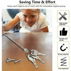 Lot De 2 Tige Télescopique Aimantée,Tige De Lecture Magnétique,Télescopique Magnétique Ramasser,Outil Bâton Rod Extensible, Ramassage Magnétiques Télescopiques, Avec Conception De Pince Style Poche, A -Pro Outils Soldes Magasin 87238252 3