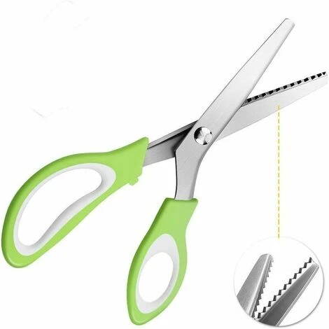 Ciseaux à Denteler Ciseaux Cranteurs De Couture Pour Tissu Qualité Professionnelle 24cm- Verts 3 Ciseaux à Denteler Ciseaux Cranteurs De Couture Pour Tissu Qualité Professionnelle 24cm- Verts