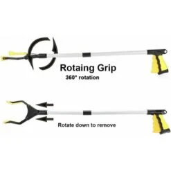 Outils De Ramassage, 82cm Pince De Préhension Pour Personnes Agées, Avec Pince Rotative En Caoutchouc, Pour Prise De La Corbeille, Ramassage Des Déchets, Déchets De Jardin -Pro Outils Soldes Magasin 88673449 5
