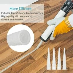 40pcs Embout Douille Pistolet Silicone Cartouche Douilles Silicone Buses De Rechange Pour Mastic Adhésif En Silicone Avec Grattoir Plastique Pour Calfeutrer Extension Remplacement Calfeutrage -Pro Outils Soldes Magasin 88682870 3