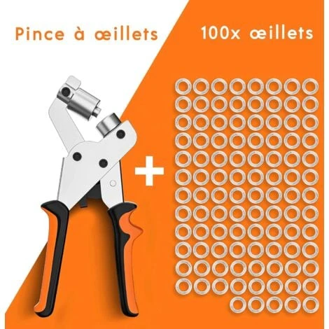 Pince Perforatrice à œillets Professionnelle - Effort Minimal - Pince Perforeuse Avec 100 œillets (Ø Intérieur 10 Mm) 3 Pince Perforatrice à œillets Professionnelle - Effort Minimal - Pince Perforeuse Avec 100 œillets (Ø Intérieur 10 Mm)