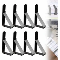 Pinces à Nappes Pinces à Nappes Réglables Supports De Table En Acier Inoxydable Pince De Couverture De Table En Métal Pour Fixer Les Nappes à La Maison, Dîner, Pique-nique, Fête De Mariage, 8 Pièces