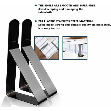 Pinces à Nappes Pinces à Nappes Réglables Supports De Table En Acier Inoxydable Pince De Couverture De Table En Métal Pour Fixer Les Nappes à La Maison, Dîner, Pique-nique, Fête De Mariage, 8 Pièces 4 Pinces à Nappes Pinces à Nappes Réglables Supports De Table En Acier Inoxydable Pince De Couverture De Table En Métal Pour Fixer Les Nappes à La Maison, Dîner, Pique-nique, Fête De Mariage, 8 Pièces - Image 2