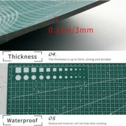 Orchidée-Tapis De Coupe, Tapis De Decoupe A3, Tapis De Coupe Pour Couture, Tapis De Découpe Auto-Cicatrisant, Planche De Découpe Couture, Plaque Découpe Couture, Tapis Decoupe Couture, Vert, 45x30cm -Pro Outils Soldes Magasin 90139973 5