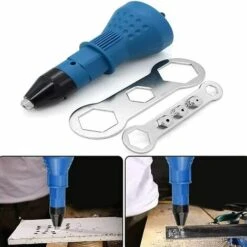 Pince à Riveter Pistolet à Rivets Sans Fil Kit D'outil De Perceuse électrique à Rivets Adaptateur Insert Écrou Outil De Puissance à Main Accessoires (Bleu) -Pro Outils Soldes Magasin 90318151 3