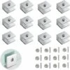 12 Pièces Pince à Verre Support De Cloison En Verre Réglable 6-8mm Support D'étagère Murale En Verre Supports D'étagère En Aluminium Pour Balcon De Salle De Bain (avec Vis) -Pro Outils Soldes Magasin 91016255 1