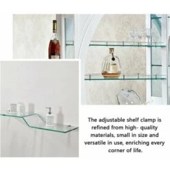 12 Pièces Pince à Verre Support De Cloison En Verre Réglable 6-8mm Support D'étagère Murale En Verre Supports D'étagère En Aluminium Pour Balcon De Salle De Bain (avec Vis) -Pro Outils Soldes Magasin 91016255 4