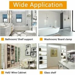 12 Pièces Pince à Verre Support De Cloison En Verre Réglable 6-8mm Support D'étagère Murale En Verre Supports D'étagère En Aluminium Pour Balcon De Salle De Bain (avec Vis) -Pro Outils Soldes Magasin 91016255 5