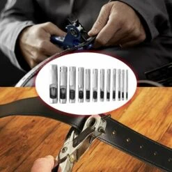 12 Pièces En Acier Au Carbone Cuir Perforateur Ceinture Perforateur Outils à Main U Poinçon Outil Matériel 3-19mm Pour Usage Industriel -Pro Outils Soldes Magasin 91017336 5
